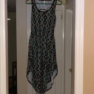 Tribal pattern high-low dress